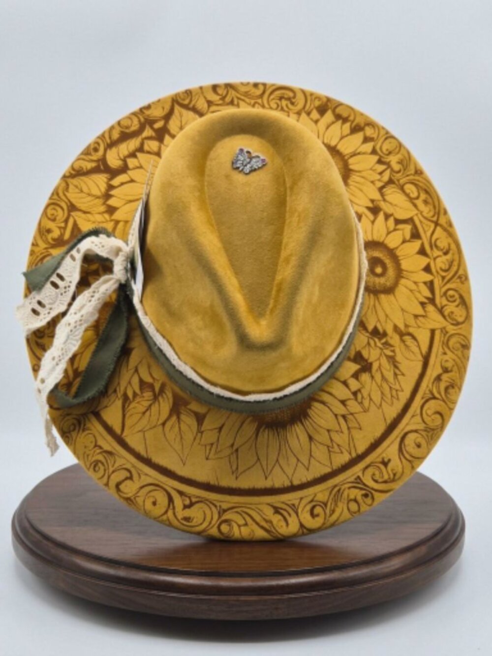The Golden Sunflower – Custom Engraved Western Hat